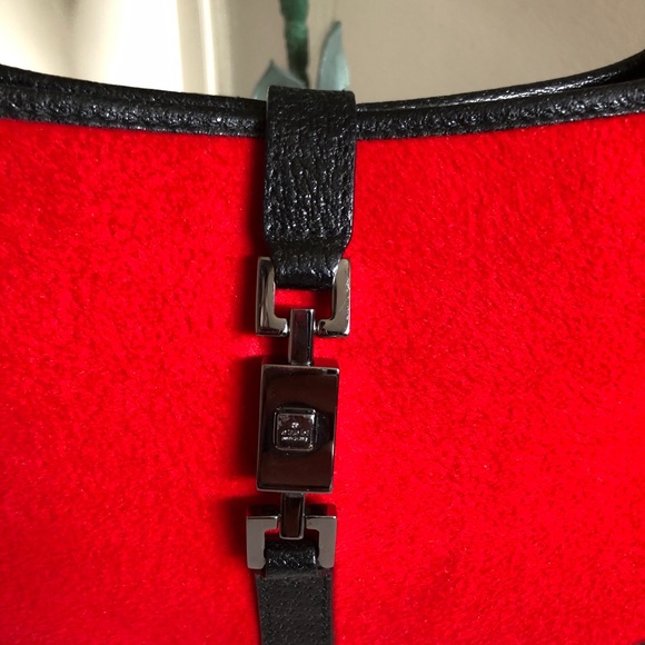 Vintage Gucci Red Fabric & Leather Jackie O Bag - Picture 3 of 11